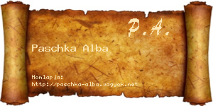 Paschka Alba névjegykártya